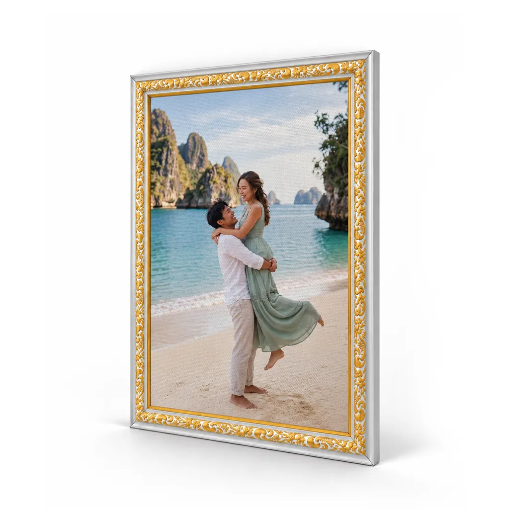 Cetak Foto Kanvas dengan Frame Ornament