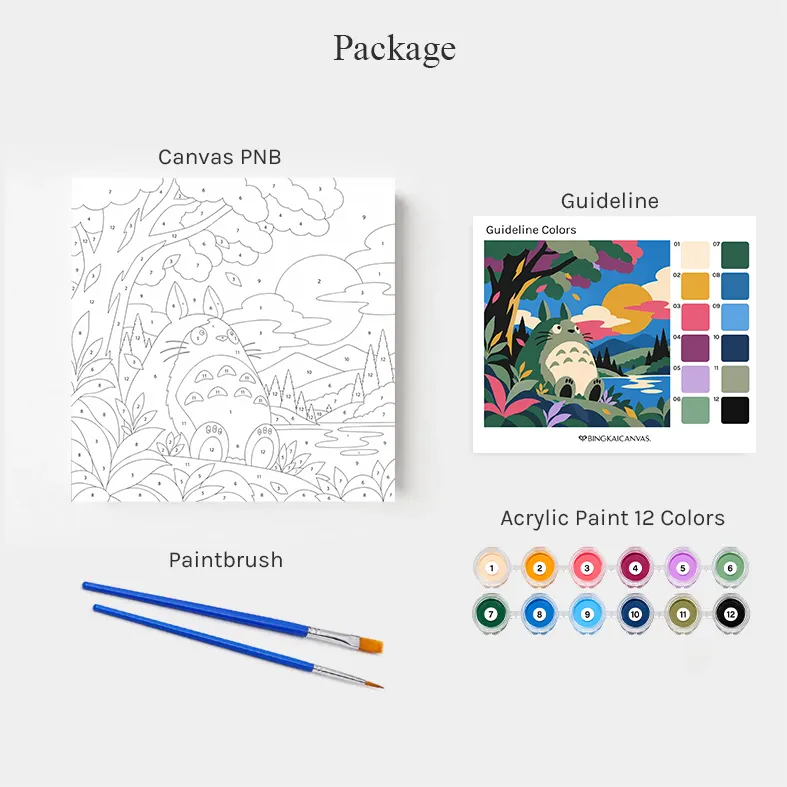 Isi paket paint by number Midnight Soft