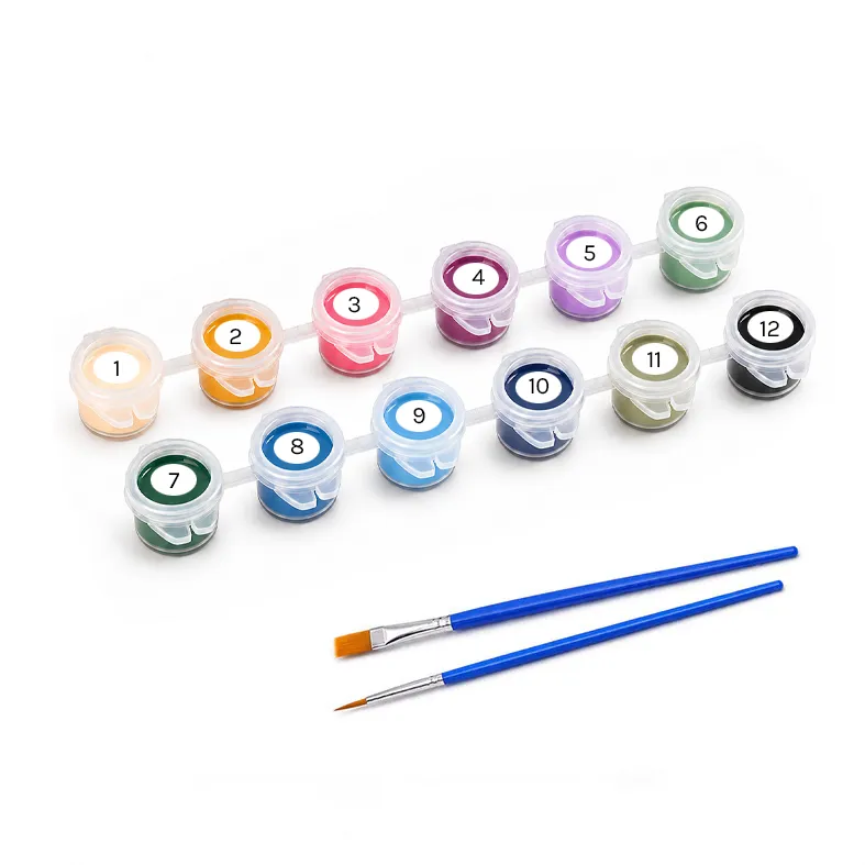12 Warna dan 2 Tipe Kuas Paint by Number Midnight Soft