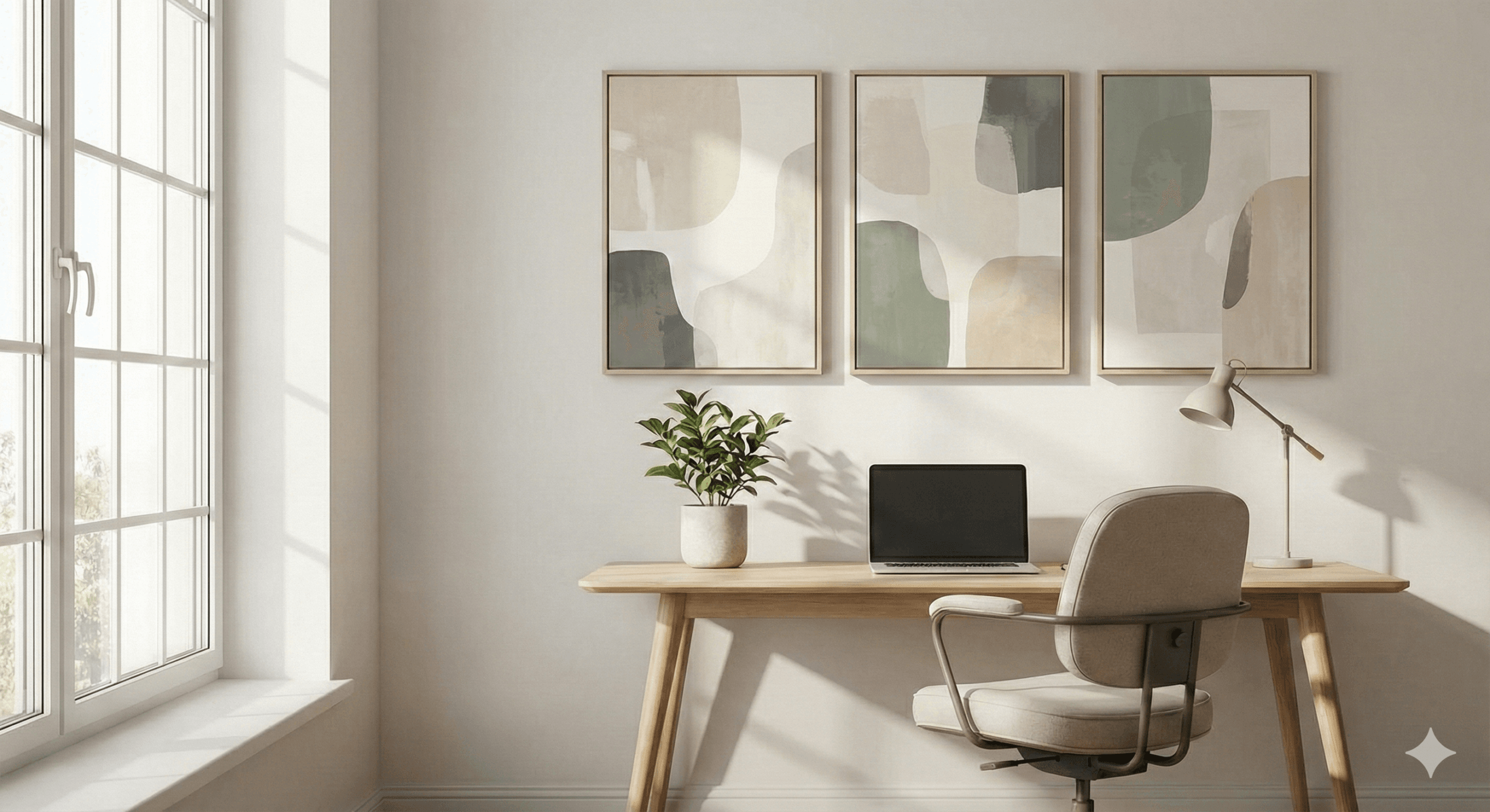 Ide Dekorasi Kanvas Dinding untuk Ruang Kerja Simple foto utama