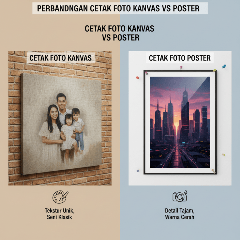 Perbandingan Cetak Foto Kanvas vs Poster foto utama