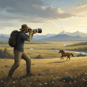 Fotografer memotret kuda liar