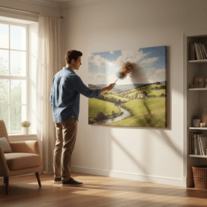 Inspirasi Cetak Kanvas untuk Dekorasi Kamar Aesthetic Bersih-bersih lukisan pemandangan indah