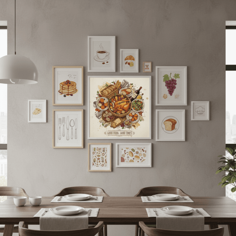 Pajangan dinding bertema makanan