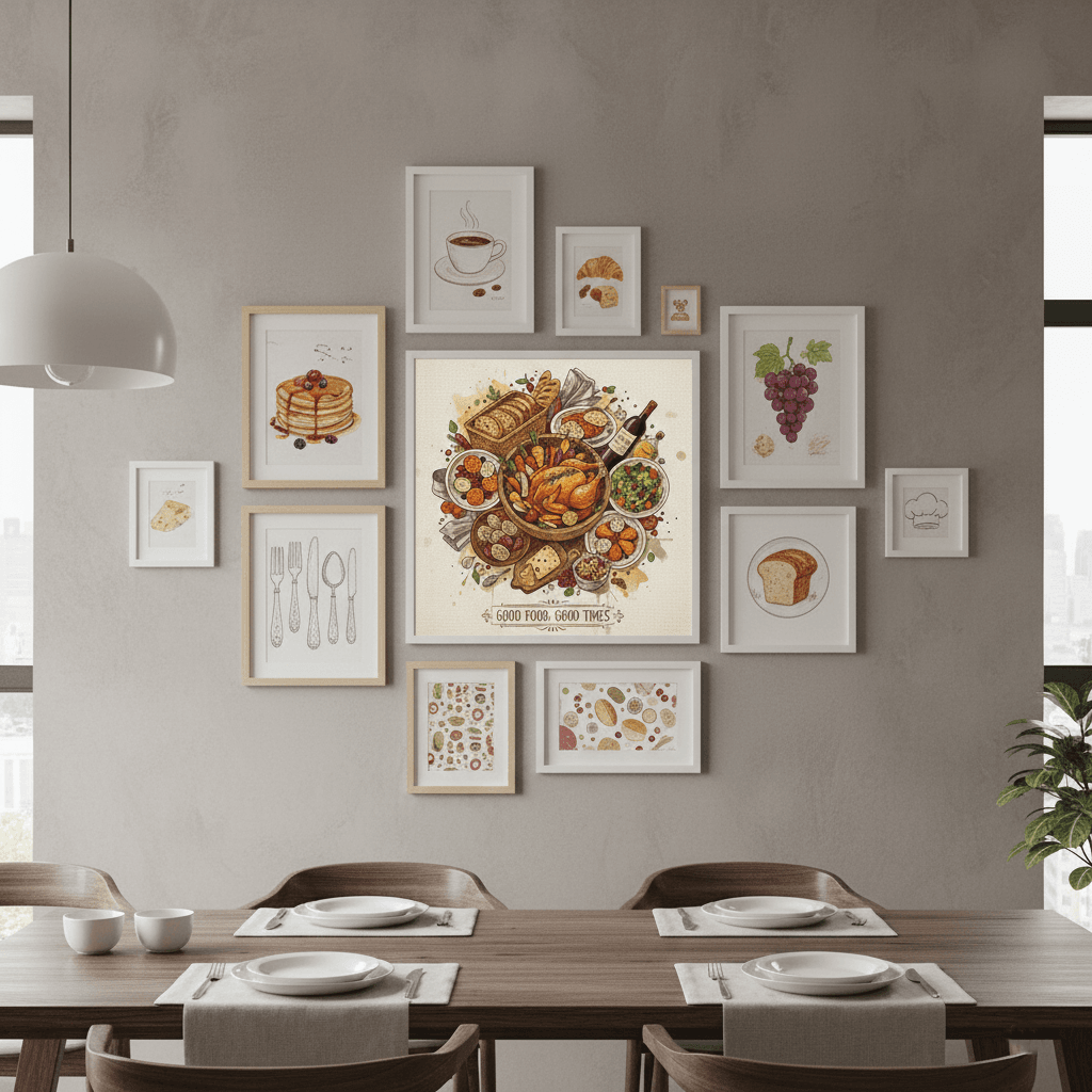 Pajangan dinding bertema makanan