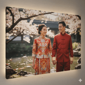 foto Pasangan Tionghoa dalam pakaian tradisional canvas print