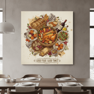 Pesta makanan lezat di meja