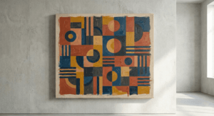 Tren Wall Art Hitam Putih untuk Rumah Modern konsep abstrak geometris