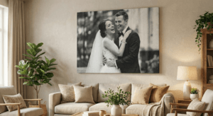 5 Ide Cetak Foto Kanvas untuk Dekorasi Ruang Tamu Minimalis konsep foto hitam putih (monokrom)