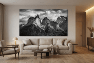 5 Ide Cetak Foto Kanvas untuk Dekorasi Ruang Tamu Minimalis konsep the statement piece satu ukuran besar