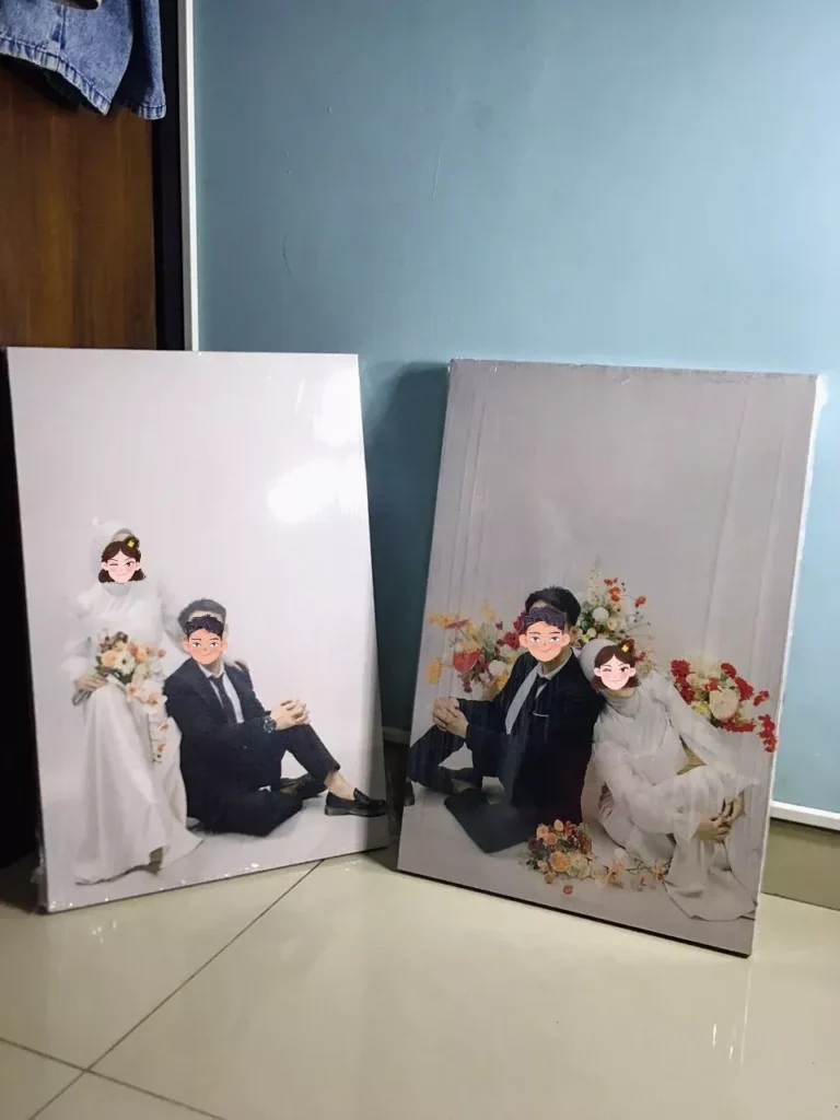 Cetak Foto Kanvas Pasangan pengantin potret kanvas