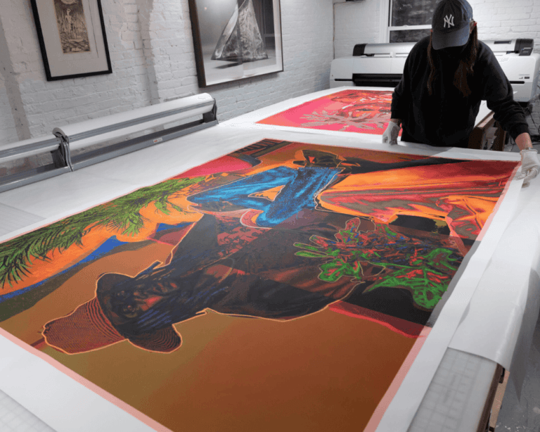 Pencetakan seni digital berwarna cerah
