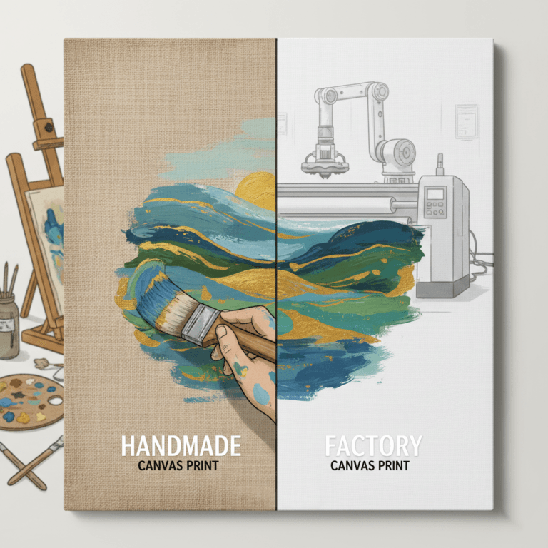 perbandingan kanvas handmade dan pabrik