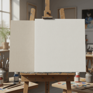 Perbedaan Canvas Print Handmade vs Pabrik perbandingan polyester dan katun