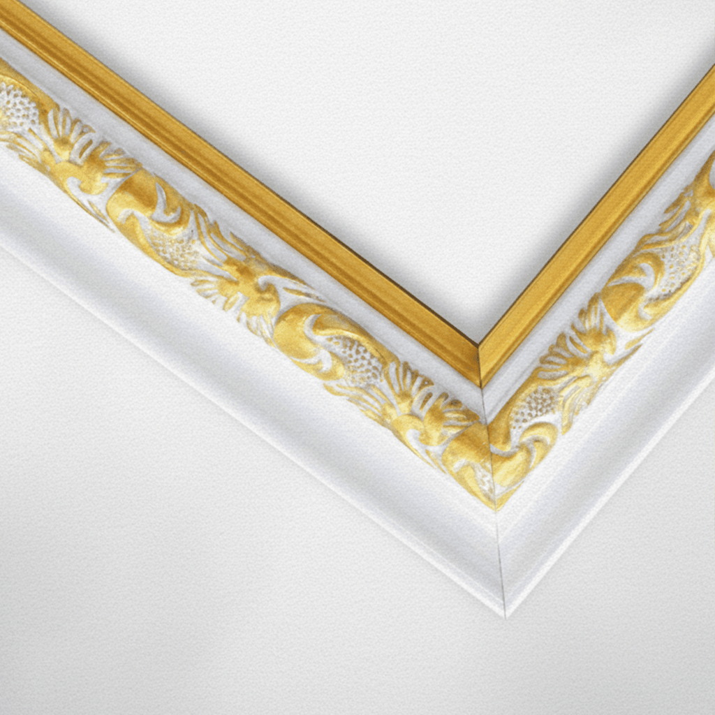 Cetak Foto Kanvas Frame Ornament Sudut bingkai yang halus dengan motif