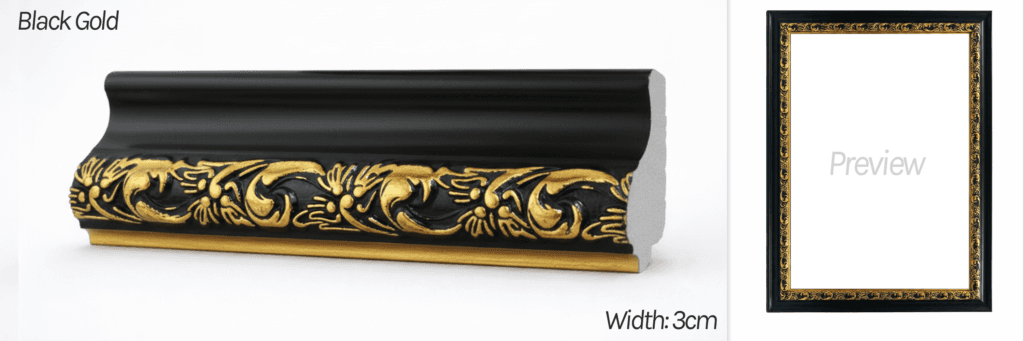 Cetak Foto Kanvas Frame Ornament Frame Ornament 3cm Black Gold