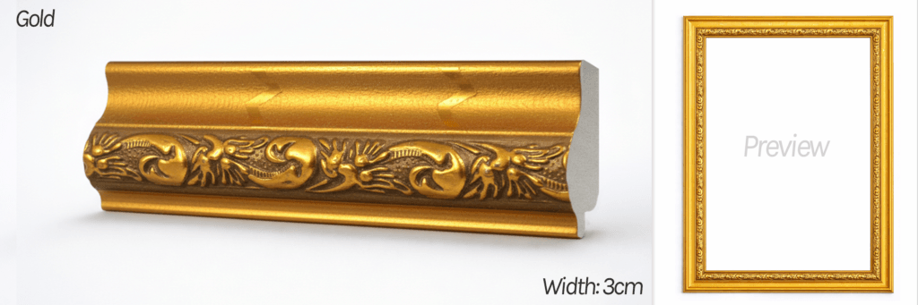 Cetak Foto Kanvas Frame Ornament Frame Ornament 3cm Gold