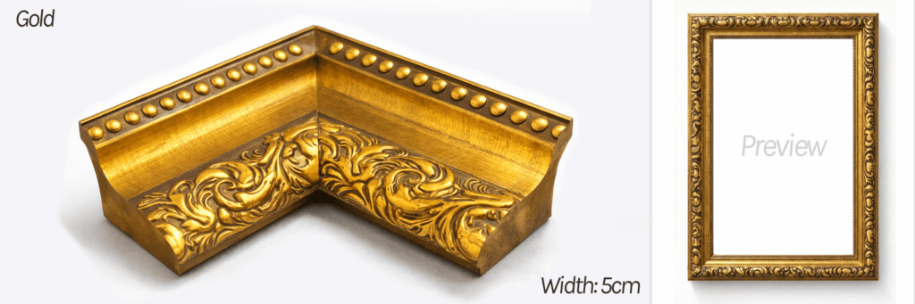 Cetak Foto Kanvas Frame Ornament Frame Ornament 5cm Gold