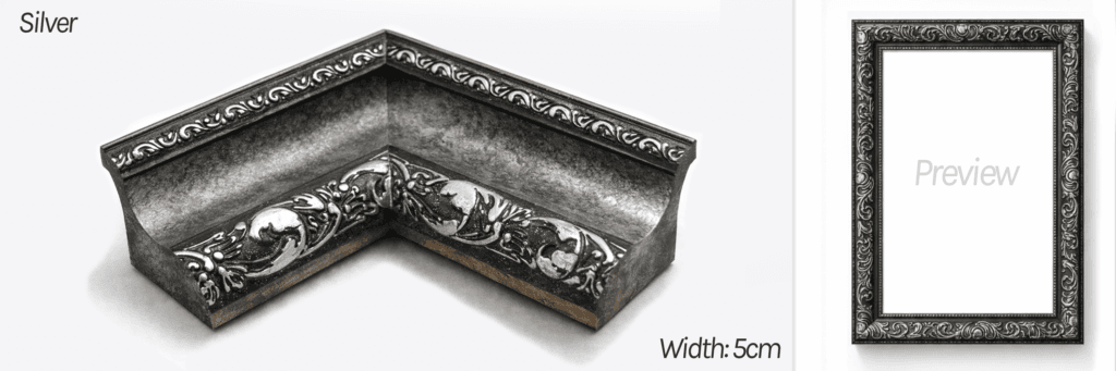 Cetak Foto Kanvas Frame Ornament Frame Ornament 5cm Silver