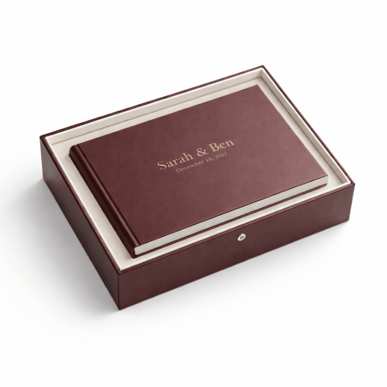 Photobook Wedding Premium dengan hardcover kulit