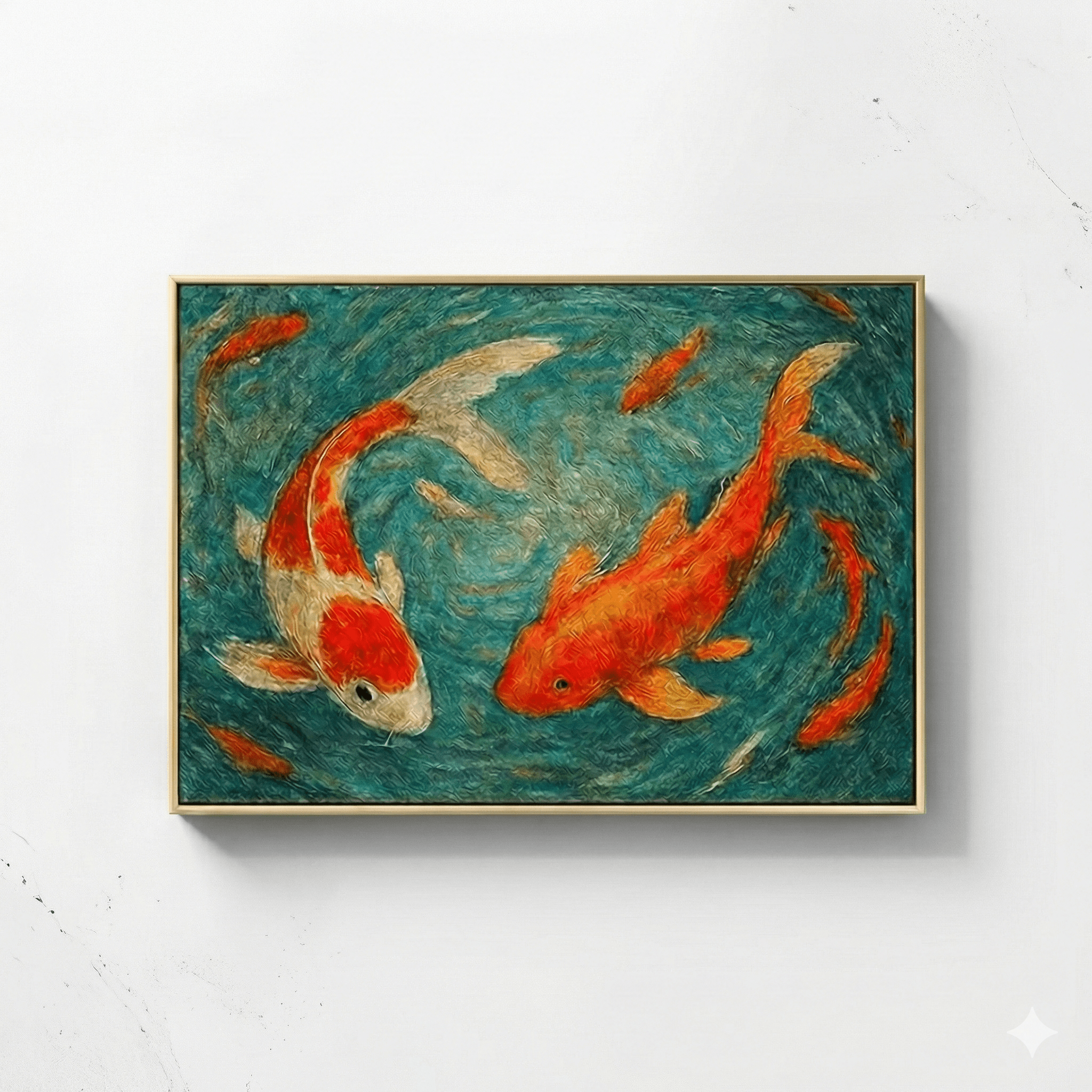 Cetak Foto Kanvas Premium Ikan koi di kolam