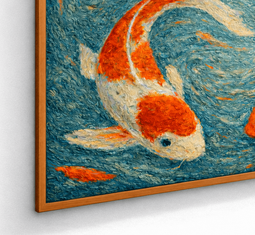 lukisan ikan koi berenang